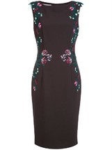 Lela Rose Purple Floral Embroidered Auburn Sheath Midi Dress Size 10 - $13,913.49 MXN