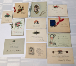 ANTIQUE MERRY CHRISTMAS CARD LOT OF 12 VINTAGE XMAS GREETINGS HOLIDAY FE... - £30.69 GBP