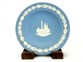 Wedgwood 4.5&quot; Plate, Trinket/Pin Dish - Trafalgar Square, Blue Jasperware, 1950s - £19.22 GBP