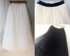 Cream Long Tulle Skirt Women Custom Plus Size Long Tulle Skirt for Wedding image 7