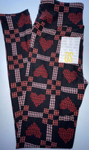 NEW LuLaRoe OS One Size (2-10) Black Red Pink Peach Heart Valentine Legg... - £18.67 GBP