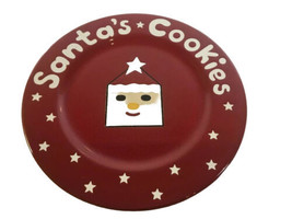 Waechtersbach Santas Cookies Plate Luncheon Snack Red White Stars Xmas 9 1/4&quot; - £14.12 GBP