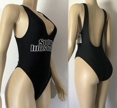 Sports Illustrated Swimsuit Women&#39;s High Leg Low Plunge SI Logo One-Piec... - $27.44