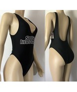 Sports Illustrated Swimsuit Women&#39;s High Leg Low Plunge SI Logo One-Piec... - $37.64 CAD