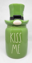 Rae Dunn Kiss Me Covered Canister St Patty&#39;s Day Leprechaun Green Nwot - £19.11 GBP