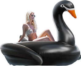 Verceco Giant Pool Float Black Swan Inflatable Pool Party Toy Swimming Lounge - £54.05 GBP