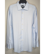 Pronto Uomo Classic Fit Non Iron Blue Small Checked Dress Shirt Sz 17.5 ... - £10.77 GBP