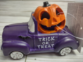 Pumpkin Halloween Lightup Truck Decor LED Tabletop Decoration Trick or Treat Car - £12.06 GBP