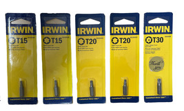 Irwin TORX Insert Screwdriver Bit External Hex 1&quot; T15, T20, T30  SET - $20.78