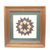 Cross Stitch Country Geometric Pattern Framed Wood Frame - $34.64
