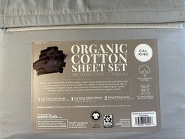 Organic Cotton Cal King  Sheet Set 300 TC (Soft Silver) - £39.56 GBP
