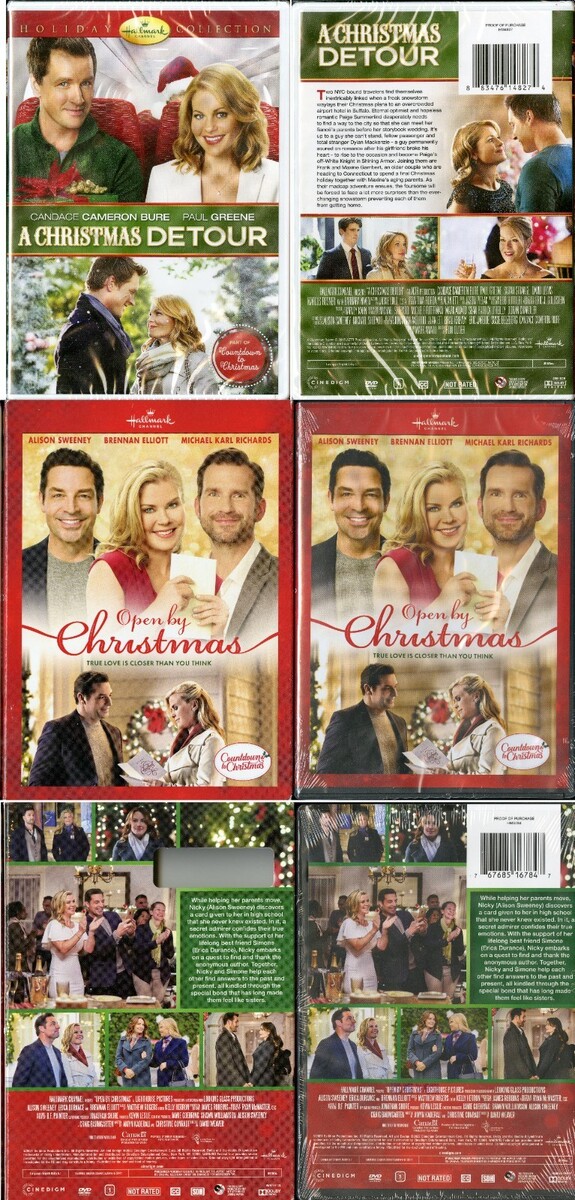 A CHRISTMAS DETOUR &amp; OPEN BY CHRISTMAS  DVD HALMARK VIDEOS SLIPCOVER ON ... - $14.95