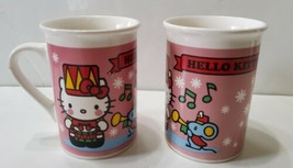 2 Hello Kitty Merry Christmas Coffee Cup Tea Mug Nutcracker Sanrio 2013 3x4.5 - $23.03