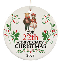 Bear Couple Our 22th Anniversary 2023 Ornament Gift 22 Years Christmas Together - £11.64 GBP