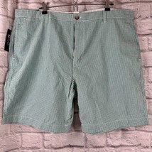 Chaps Hombre Shorts 42 Cintura Plano Delantero Verde Vichy Estampado Cua... - $20.77