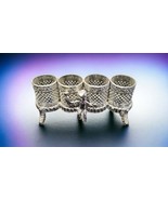 Sam Fink Sam Fink Vintage 1950s Silver Tone Metal 4 Lipstick Holder Cher... - $34.28