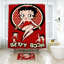 Betty Boop 04 Shower Curtain Bath Mat Bathroom Waterproof Decorative Bathtub - £18.37 GBP+