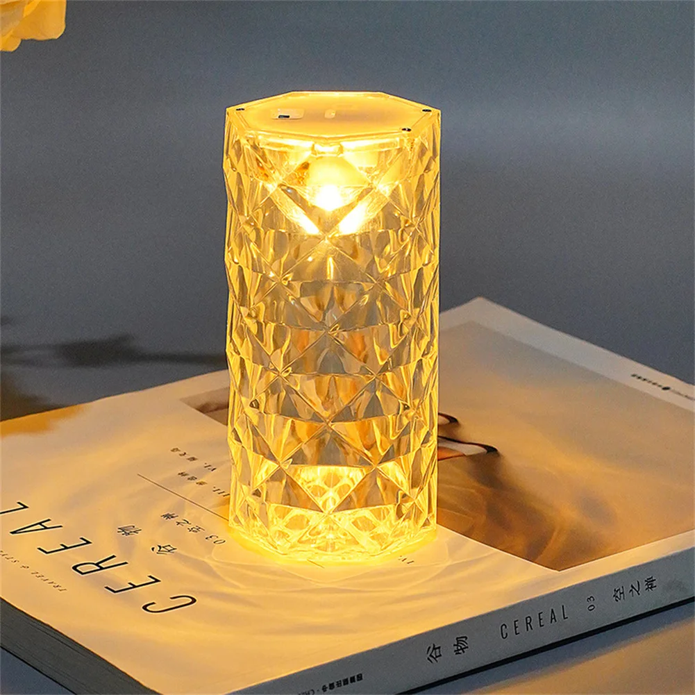 Nordic Crystal Rechargeable Table Lamp LED Bar Lamp Touch Dimmable Golden Desk - £13.34 GBP