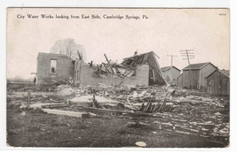 Tornado Damage City Water Works Cambridge Springs PA 1909 postcard - $6.44
