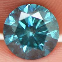 Round Shape Diamond Fancy Blue Color Loose Enhanced SI1 Natural Real 1.37 Carat - £928.36 GBP