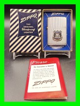 RARE 1961 Zippo Lighter City of New York Police PBA Blue &amp; White Stripe ... - £599.50 GBP