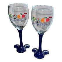 2 Disney 2000 EPCOT International Food &amp; Wine Festival Wine Glass Mickey... - $44.55
