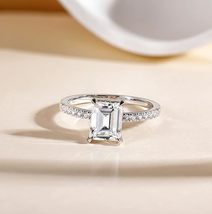 2 Ct Emerald Cut Lab Created Diamond Wedding Band Ring 14k White Gold Plated - £71.93 GBP