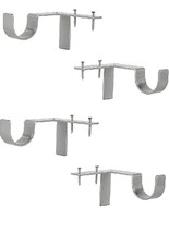 4Pcs Curtain Pole Brackets No Drill Curtains Rod Holder Into Wooden Wind... - $9.90
