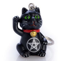 Black Cat Pentacle Keychain - £12.24 GBP