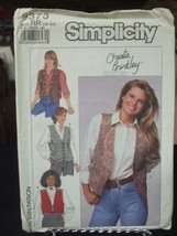 Simplicity 7765 Misses Lined Vests Pattern - Size 14/16/18 Bust 36-40 - $8.15