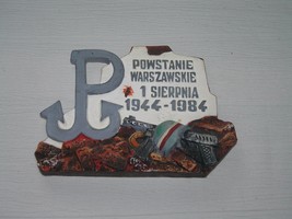 Vintage Polish Uprising 40 year Anniversary Painted Chalkware Wall Hangi... - £14.72 GBP