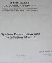 Sperry Primus 500 coloradar Installation manual Spex Honeywell ib8023145 - £118.14 GBP