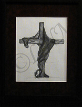 Cross w/Robe Charcoal Pencil Drawing - $25.00