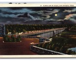 Olmos Dam Night View San Antonio Texas TX UNP Linen Postcard T7 - $2.07