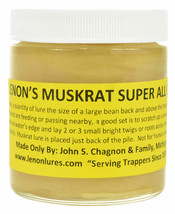 Lenon's Muskrat Super All Call Lure 8 oz Jar Long Liner Trapper's Special - £33.02 GBP