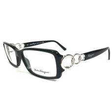 Salvatore Ferragamo Eyeglasses Frames 2638-B 101 Black Silver Hoops 54-15-135 - $69.93