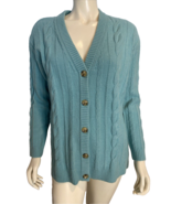 Talbots Petite Aqua V Neck Button Front Cardigan Size Mp - €20,37 EUR