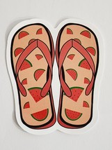 Pair of FLip Flops with Watermelon Slices Multicolor Sticker Decal Embel... - $3.22
