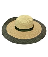 Vera Moda Womens Wide Brim Large Floppy Sun Hat Black and Tan One Size - £9.22 GBP