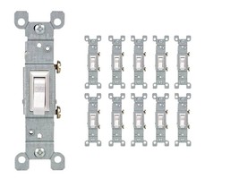 Leviton 01451-WCP 15A 120V Non-Grounded Quiet Toggle Switch (10-PACK), W... - $14.61