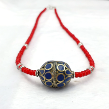 Bellissima collana veneziana di perle commerciali con cuore bianco afgan... - $18.44