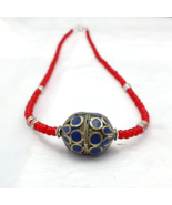 Bellissima collana veneziana di perle commerciali con cuore bianco afgan... - $18.44