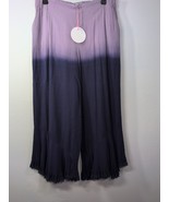 Umgee Womens Ombre Pants M NWT Wide Leg Flowy Pants Ruffled Fringe Bottoms - $56.86 CAD