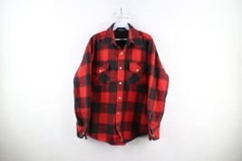 Vtg 60s Streetwear Mens Large Distressed Heavyweight Flannel Button Shirt Plaid - $59.35