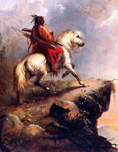 &quot;Crow Chief On The Lookout&quot; By Alfred J. Miller Glicee Print Framed - £349.52 GBP