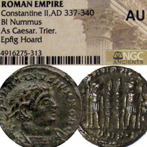 Constantine II Epfig Hoard Pedigree NGC Cert.AU Soldiers Military Standards Coin - £151.48 GBP