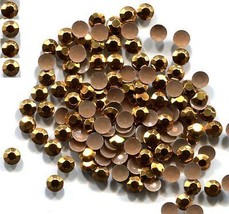 720 Rhinestuds Faceted Metal 5mm Gold Hot Fix 5 Gross - $12.82