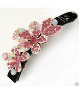Bling Flower Crystals Hair Clip New LAST ONE #hp077pkEC - £9.53 GBP