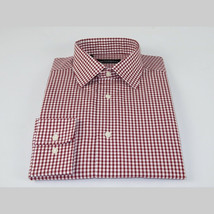 Men Mondego 100% Cotton Dress Sport Classic Business shirt A9100 Red checker box image 4
