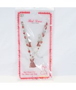Red Dress For The Heart And Soul New Necklace And Pierced Earrings Set NEW - $15.12 CAD
